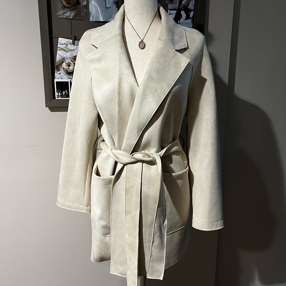 Zara Cream Suede Coat